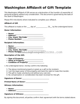 Attorney-Approved Washington Affidavit of Gift Template