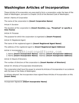 Attorney-Approved Washington Articles of Incorporation Template