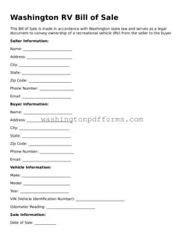 Attorney-Approved Washington RV Bill of Sale Template
