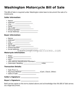 Attorney-Approved Washington Motorcycle Bill of Sale Template