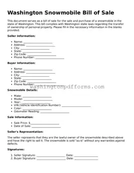 Attorney-Approved Washington Snowmobile Bill of Sale Template