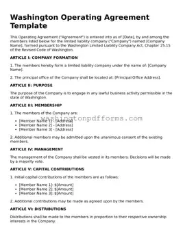 Attorney-Approved Washington Operating Agreement Template