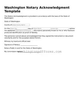 Attorney-Approved Washington Notary Acknowledgement Template