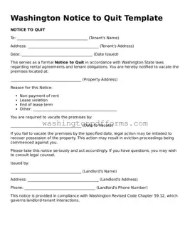 Attorney-Approved Washington Notice to Quit Template