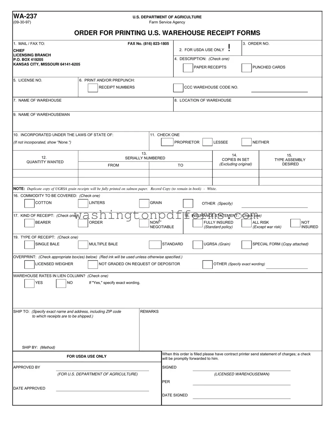 Fillable Wa 237 Template