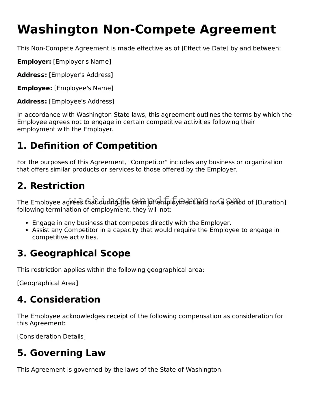 Attorney-Approved Washington Non-compete Agreement Template