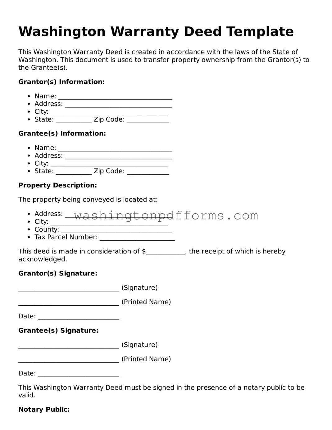 Attorney-Approved Washington Deed Template